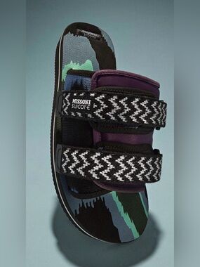 Missoni Suicoke Men's Purple & Black Patterned Slide Sandals